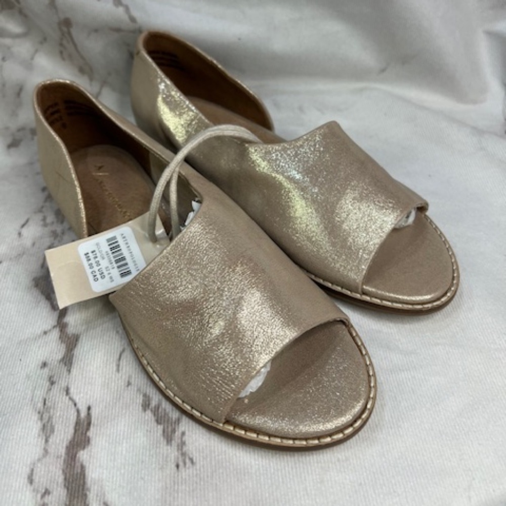 Anthropologie Flat Gold shoes- NEW